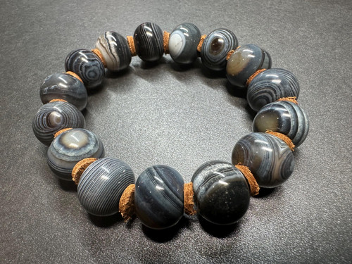 Bracelet agate bandes - agate, à