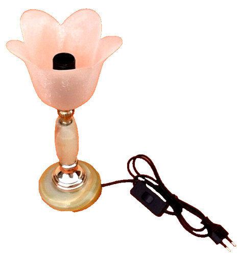 Lampe tulipe pierre onyx et - onyx,