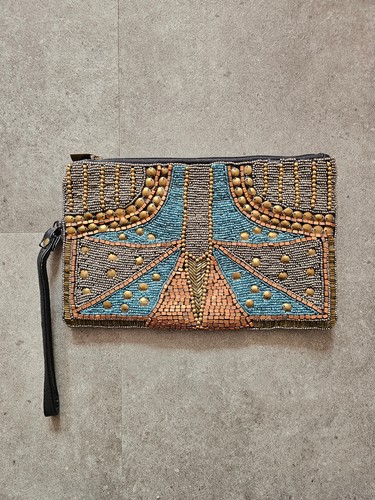 Pochette perles strass sequins