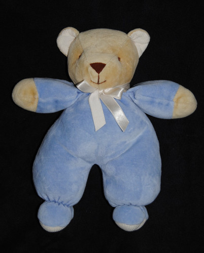 Doudou ours bleu ruban - 🍀doudou,