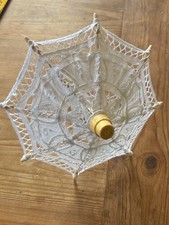 Mini Ombrelles Parapluies en dentelle pour décoration, poupées ... lot de 2 blan