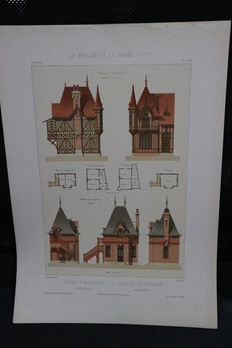 Lithographie xixe architecture - xixe,