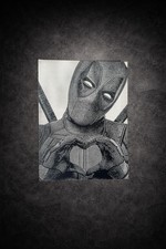 Tableau Deadpool noir et blanc