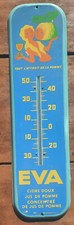 Ancienne Plaque tole THERMOMETRE EVA cidre pomme bar cafe pub cuisine 69x19cm