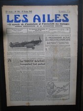 LES AILES n° 996 / 1945 - DC-3 DAKOTA RAF - L'INDUSTRIE AMERICAINE