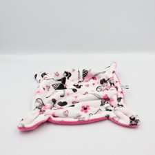 Doudou plat carré blanc noir