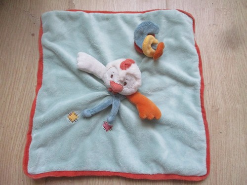 Doudou plat carré - , coq