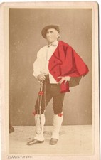 Homme basque tenue folklorique circa 1870 Pacault Pau Photo CDV Regionalisme