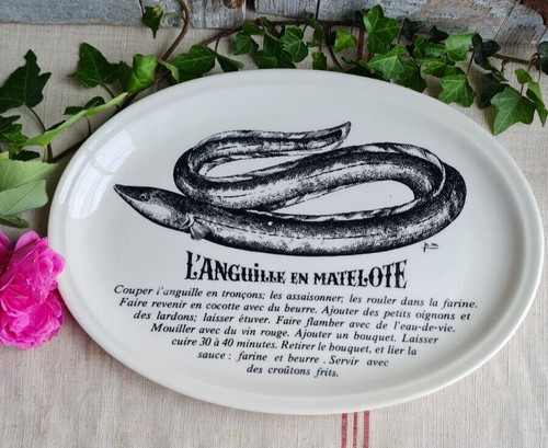 Ancienne assiette gien ovale - ancienne,