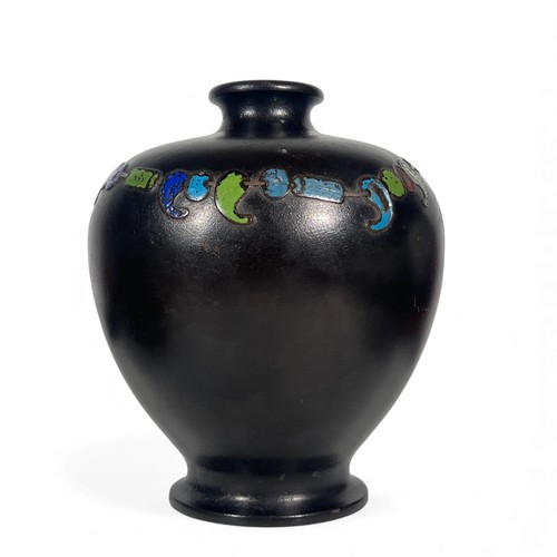 Vase bronze émaillé emaux