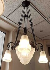 Lustre Art déco Degué 4 feux