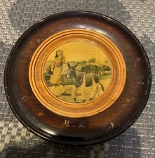 assiette en bois peinte a la main ancienne