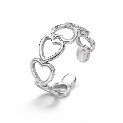 Bague cœur ajouré argentée - bague,