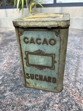 Ancien Boîte En Tôle Lithographie Publicitaire Cacao Suchard 1900
