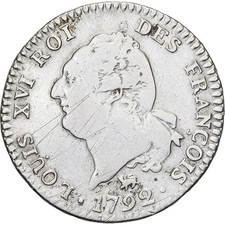 France, Louis XVI, 30 Sols, Génie, 1792 / AN 4, Paris, Argent, TB, Gadoury:39