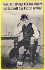 cpa DEUTSCHLAND FANTAISIE Publicitaire Allemande BIÈRE CHOPINE TONNEAUX