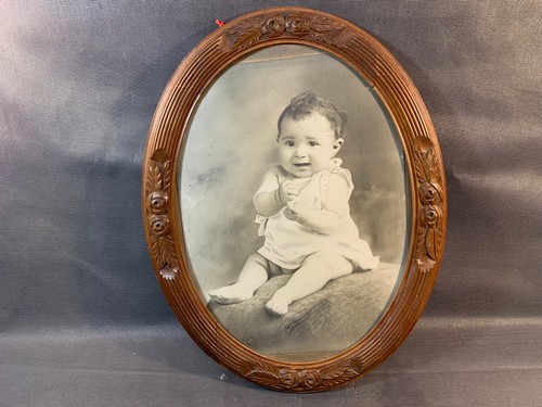 Ancien cadre photo ovale - , en