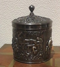Hendrik hooijkaas pour Douwe Egberts Boite à thé / sucrier - Métal argenté