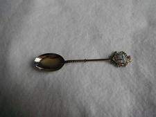 Cuillère souvenir Plateau d'Assy plaqué argent blason héraldique émaillé