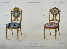 CHAISES LEGERES Magasin Meubles LITHOGRAPHIE Doyen Quetin XIX°