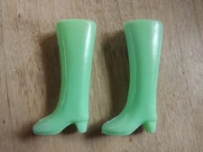 chaussures Barbie Francie Tall vintage des années 1970 Mattel 70s bottes vertes