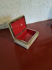 MAGNIFIQUE ONYX MARBRE BOITE A BIJOUX À CHARNIÈRE RECTANGULAIRE VINTAGE