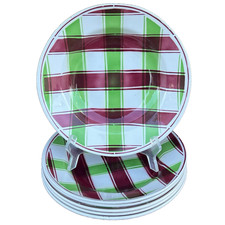 6 assiettes creuses anciennes faïence Digoin Sarreguemines Sousse vintage 23 cm