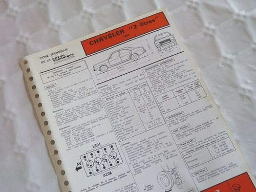 Fiche technique chrysler - chrysler, 2
