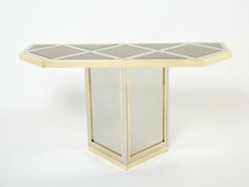 Console chrome laiton - , verre