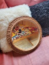 JOLI MIROIR VINTAGE EN ROTIN RÉTRO CHAMBRE SALLE DE BAIN