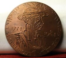 1734 1984 rare medaille houille découverte mines anzin 63mm
