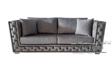 Canapé-lit 2 Places Réseau Et Matelas Chesterfield Moderne Cuir Éco Ou Velours