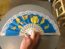 Ancien éventail Espagnol Vintage Îles Canaries Islas Canarias