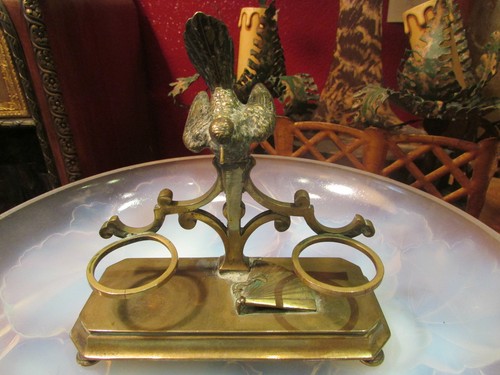 Ancien encrier laiton - ancien, a