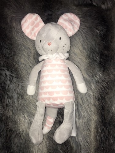 Doudou peluche souris grise - j#,