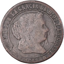 [#1062512] Monnaie, Espagne, Isabel II, 2-1/2 Centimos, 1867, Madrid, TB, Cuivre