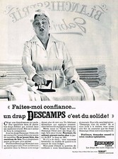 PUBLICITE ADVERTISING 035  1966  DESCAMPS LAINE  draps  c'est su solide
