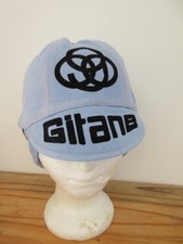 Casquette bonnet cycliste CYCLES GITANE vintage années 70 bleu clair ancien
