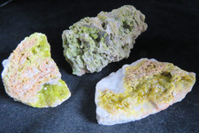 Pyromorphite Asprières / lot de 3 spécimens / France