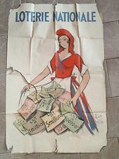 Ancienne affiche d'origine vintage Loterie Nationale Ch.Gir