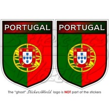 Portugal Portugais Écusson, 75mm Vinyl Sticker, Autocollant x2