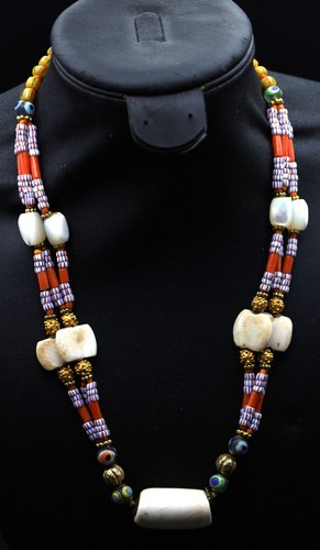 Collier ancien romain verre - collier,