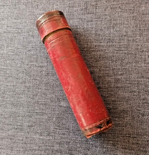 Tube porte- Louis d'or en laiton recouvert de cuir  pour les pièces de 10 francs