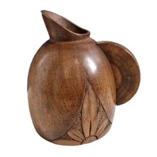 Pichet En Bois Ancien Signé
