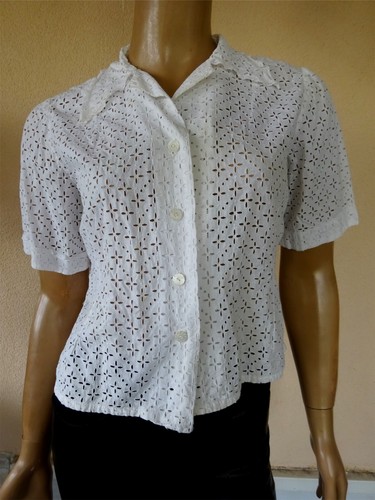 Chemisier vintage blanc - chemisier,