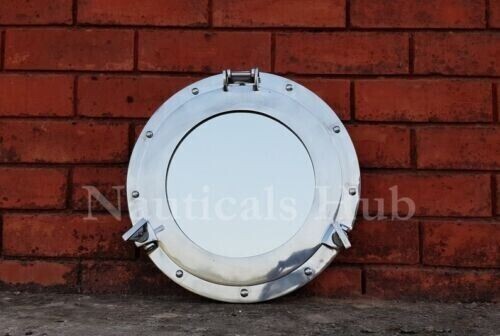 Miroir nautique argent - , chromé