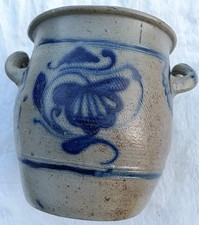 GROS POT GRÈS VERNISSE D'ALSACE. DÉCOR FAIT MAIN, vinage, decoration