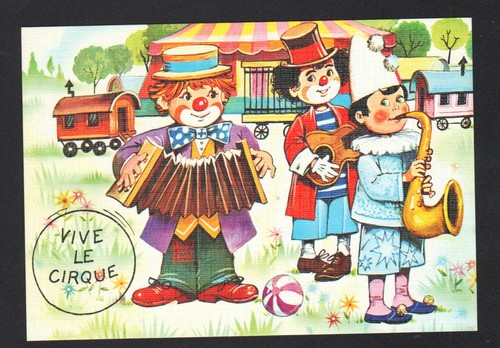 Clown accordeonniste - clown, &