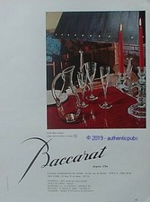 PUBLICITE BACCARAT CRISTAL SERVICE DON PERIGNON VERRES DE 1961 FRENCH AD PUB