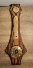 Ancien Baromètre Thermomètre Bois Vintage Made in France